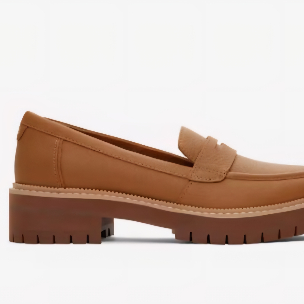 Toms Tan Cara Penny Loafers for Women
